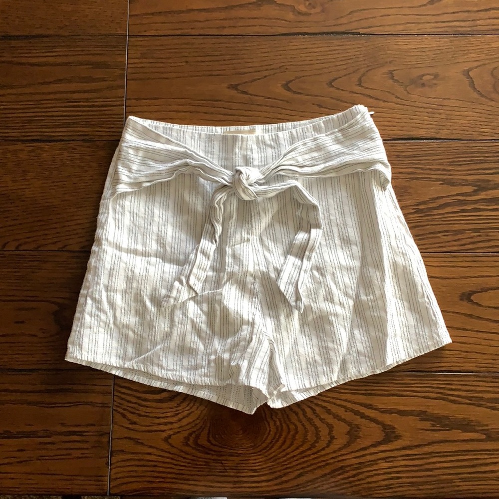 Honey Punch Striped Shorts with Tie in Front